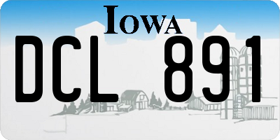 IA license plate DCL891