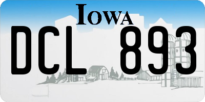 IA license plate DCL893