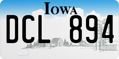 IA license plate DCL894