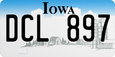 IA license plate DCL897