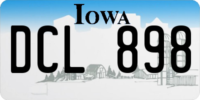 IA license plate DCL898