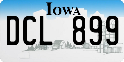 IA license plate DCL899
