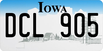 IA license plate DCL905