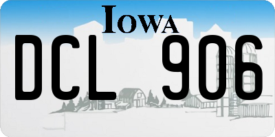 IA license plate DCL906