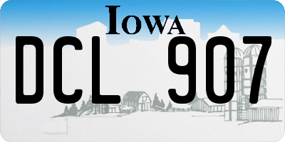 IA license plate DCL907
