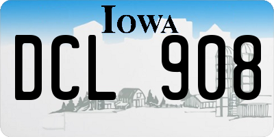 IA license plate DCL908