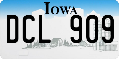 IA license plate DCL909