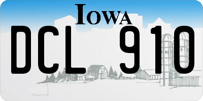 IA license plate DCL910