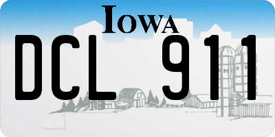 IA license plate DCL911