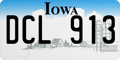 IA license plate DCL913