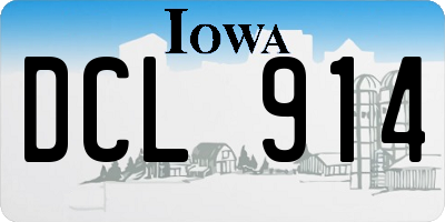IA license plate DCL914