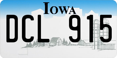 IA license plate DCL915