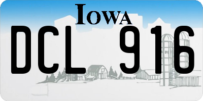 IA license plate DCL916