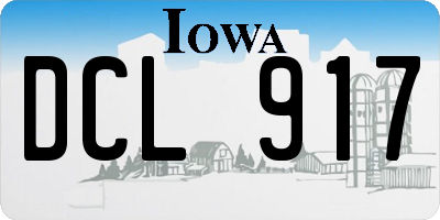 IA license plate DCL917