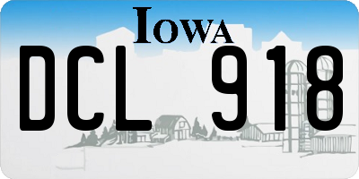 IA license plate DCL918
