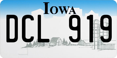 IA license plate DCL919
