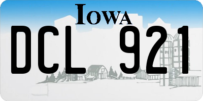 IA license plate DCL921