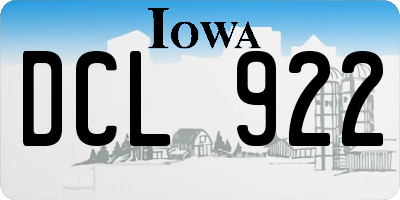 IA license plate DCL922