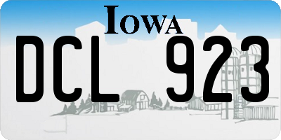 IA license plate DCL923