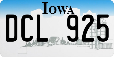 IA license plate DCL925