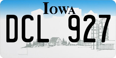 IA license plate DCL927