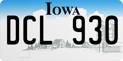 IA license plate DCL930