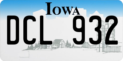IA license plate DCL932
