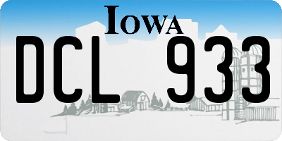 IA license plate DCL933
