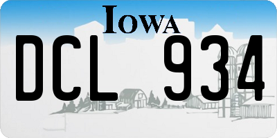 IA license plate DCL934