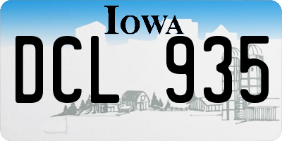 IA license plate DCL935
