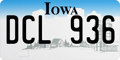 IA license plate DCL936