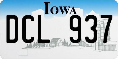 IA license plate DCL937