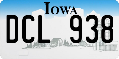 IA license plate DCL938