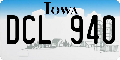 IA license plate DCL940