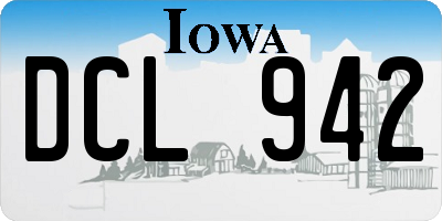 IA license plate DCL942