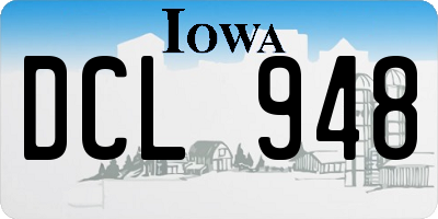 IA license plate DCL948