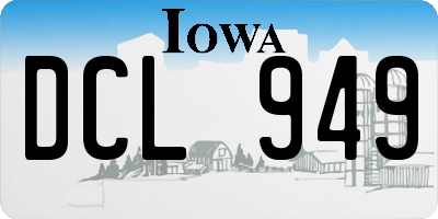 IA license plate DCL949
