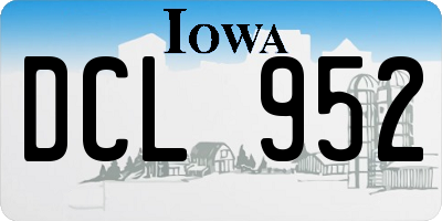 IA license plate DCL952
