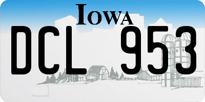 IA license plate DCL953