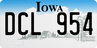 IA license plate DCL954