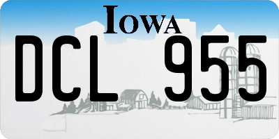 IA license plate DCL955
