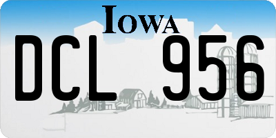IA license plate DCL956