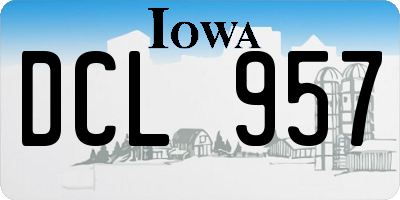 IA license plate DCL957