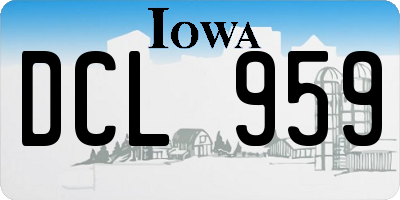 IA license plate DCL959