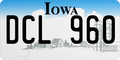 IA license plate DCL960