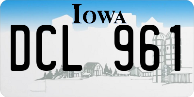 IA license plate DCL961