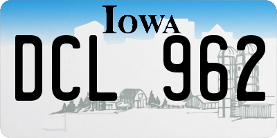 IA license plate DCL962