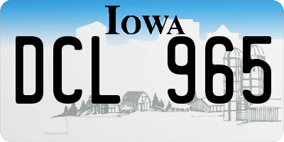 IA license plate DCL965
