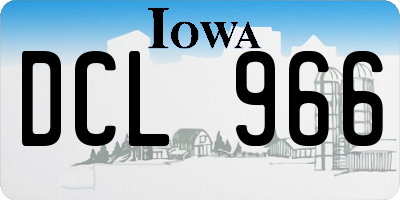 IA license plate DCL966