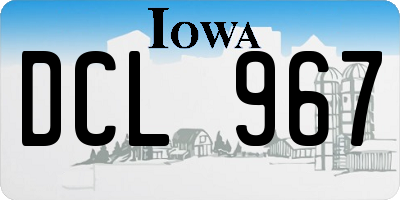 IA license plate DCL967